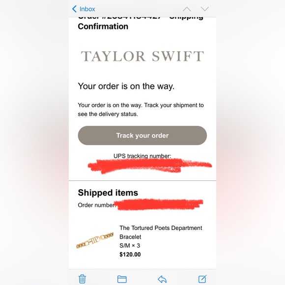 Taylor Swift Tortured Poets Bracelet Gold tone Never opened ! - Picture 9 of 9